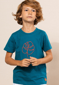 Camiseta Bugbee Meia Malha Azul Petróleo - comprar online