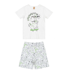 Pijama Up Baby Camiseta com Bermuda em Suedine Skatesaurus - comprar online