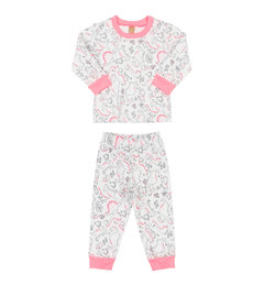 Pijama Up Baby Blusa com Calça em Suedine Dinossauros Pink - comprar online