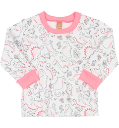 Pijama Up Baby Blusa com Calça em Suedine Dinossauros Pink na internet