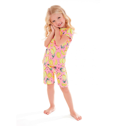 Pijama Up Baby Blusa com Bermuda em Suedine Limão Siciliano - loja online