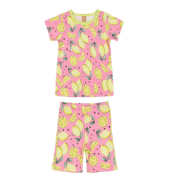 Pijama Up Baby Blusa com Bermuda em Suedine Limão Siciliano - comprar online
