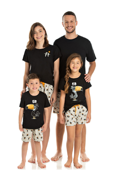 Pijama Dadomile Menino Hey Family Brilha no Escuro Preto - GO GO YO Roupas Infantis