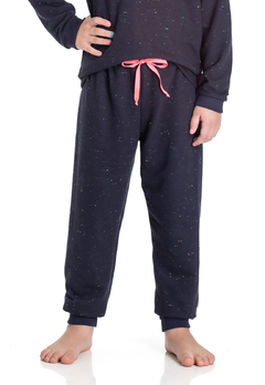 Pijama Menina Dadomile Moletinho Neon Marinho na internet
