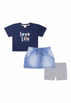 Conjunto Tmx Kids Love Life Jeans Confort Marinho - loja online