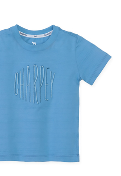 Camiseta Charpey Meia Malha Trabalhada Azul - comprar online
