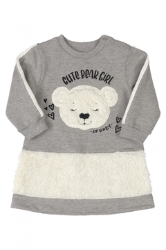 Vestido Up Baby Urso Manga Longa em Molecotton e Pelo - comprar online
