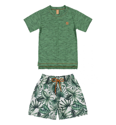 Conjunto Up Baby Camiseta E Bermuda Microfibra Verde Relva - comprar online