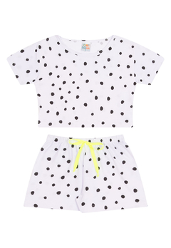 Pijama Dadomile Blusa Cropped Pintinhas na internet
