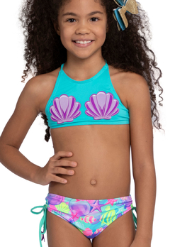 Biquini Cropped Siri Kids Tamy Fundo do Mar - comprar online