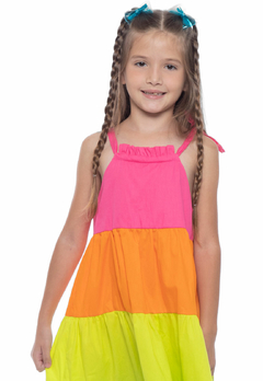 Vestido Siri Kids Alexia Babados Colors na internet