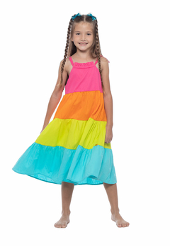 Vestido Siri Kids Alexia Babados Colors