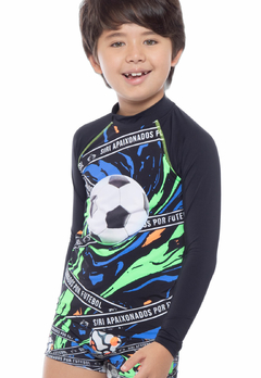 Blusa de Sol Siri Kids Futebol Preta - GO GO YO Roupas Infantis