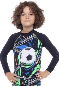 Blusa de Sol Siri Kids Futebol Preta - comprar online