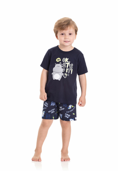 Pijama Tmx Kids Brilha no Escuro Game Over Marinho