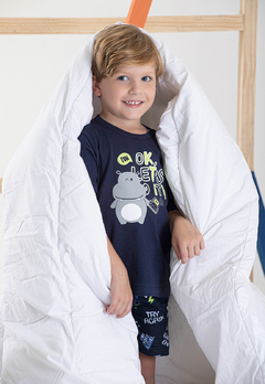 Pijama Tmx Kids Brilha no Escuro Game Over Marinho - comprar online