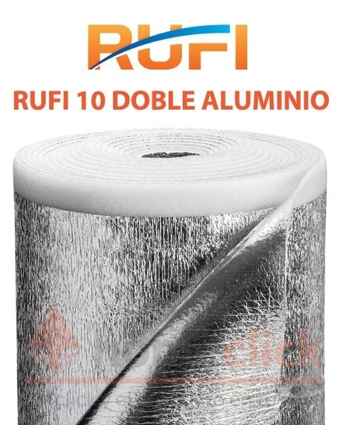 Rollo Espuma C/ Aluminio Doble 10mm 1x20mts Aislante Térmico