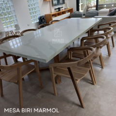 MESA BIRÍ CON TAPA DE MARMOL