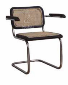 SILLA CESCA NEGRA x4UNI C/APOYABRAZOS - comprar online