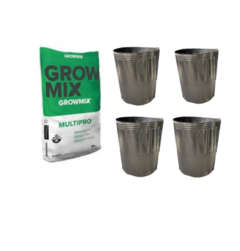 COMBO GROWMIX 80 LTS + 4 MACETAS DE 23 LTS