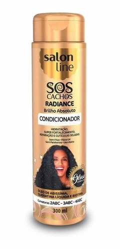 CONDICIONADOR SALON LINE SOS 300 ML CACHOS RADIANTE BRILHO ABSOL