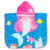 Toalha Poncho Piscina Sereia Com Capuz Menina infantil Buba