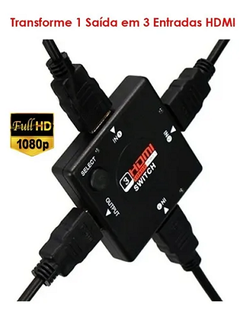 Switch Divisor Hd Hub Hdmi 1.4 Splitter Divisor 3 Portas - comprar online