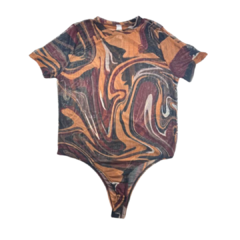 Body de Tul Estampado con Cuello - comprar online