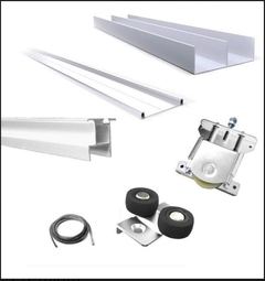 Kit herrajes para placard integral. Perfil aluminio 2mt