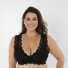 Sutiã sem Bojo Estruturado Plus Size Vera em Renda (Ref:6028) - loja online