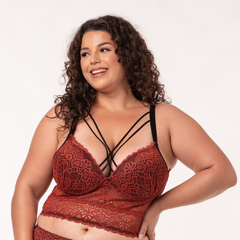 Cropped com Bojo Estruturado Plus Size Milani Em Renda (Ref:6050) na internet