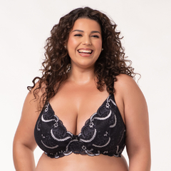 Sutiã sem Bojo Estruturado Plus Size Desiree em Renda (Ref:6215) - Thailú Lingerie Atacado