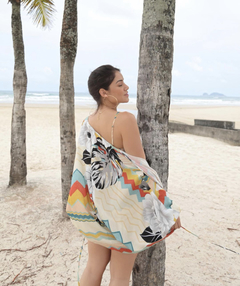 Conjunto Salgunamu Kimono com Shots e Top Estampado - loja online
