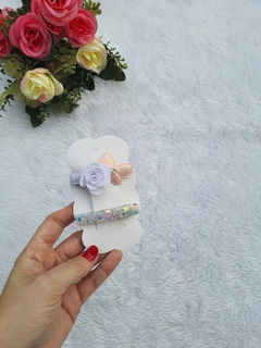 Hair clips de flor e borboleta 