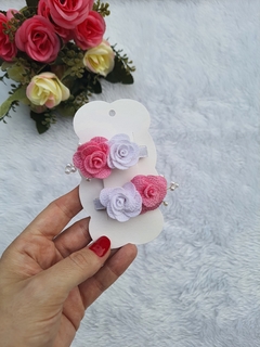 Hair clips de flor 