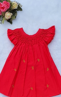 Vestido de bebê vermelho 