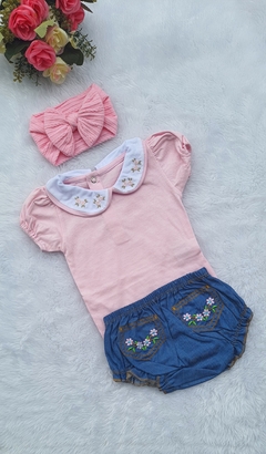 Conjunto de tapa fraldas e body rosa - comprar online