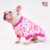 Campera tela plush para mascotas, estampado de corazones rosados