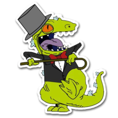 /STICKER_RUGRATS: Reptar_de_Traje