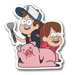 /STICKERS_GRAVITY_FALLS: Dipper_Mabel_Pato