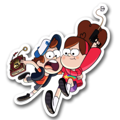 /STICKERS_GRAVITY_FALLS: Dipper_Mabel_Gancho