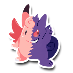 /STICKER_POKEMON: cleffairy_gengar