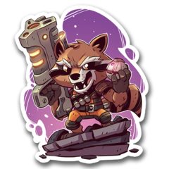 /STICKER_COMICS_MARVEL: Rocket (CHIBI)