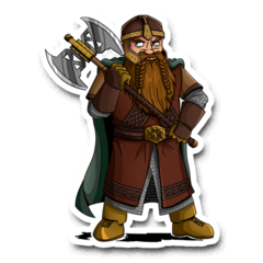 /STICKER_EL_SEÑOR_DE_LOS_ANILLOS: Gimli (chibi 2)