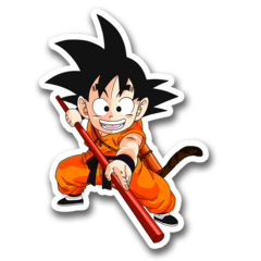 /sticker_Dragon Ball: Goku (Niño - Baculo sagrado)