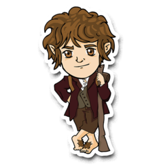 /STICKER_EL_SEÑOR_DE_LOS_ANILLOS: Bilbo (chibi)