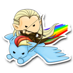 /STICKER_EL_SEÑOR_DE_LOS_ANILLOS: Legolas (Arcoiris)