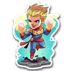 /STICKER_COMICS_MARVEL: Capitana_marvel (CHIBI)