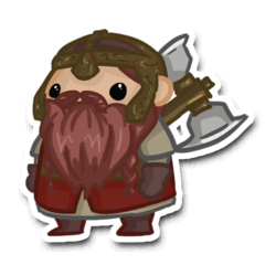 /STICKER_EL_SEÑOR_DE_LOS_ANILLOS: Gimli (chibi 1)