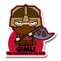 /STICKER_EL_SEÑOR_DE_LOS_ANILLOS: Gimli